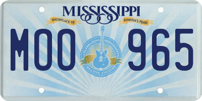 MS license plate MOO965
