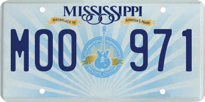 MS license plate MOO971