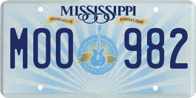 MS license plate MOO982