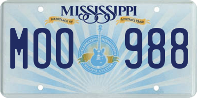 MS license plate MOO988
