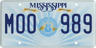 MS license plate MOO989