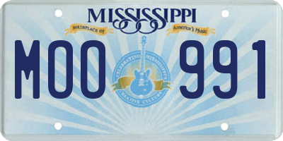 MS license plate MOO991