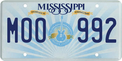 MS license plate MOO992
