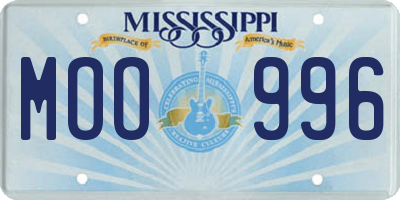 MS license plate MOO996