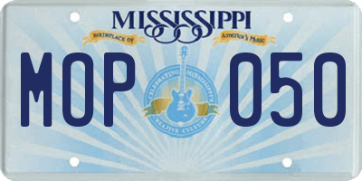 MS license plate MOP050