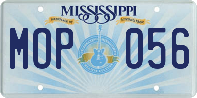 MS license plate MOP056