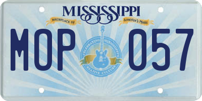 MS license plate MOP057