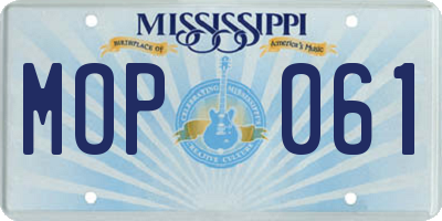 MS license plate MOP061