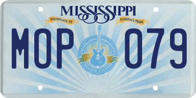 MS license plate MOP079