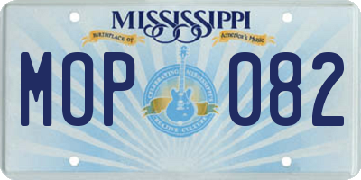 MS license plate MOP082