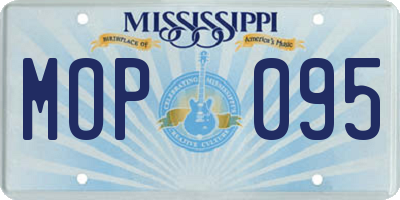 MS license plate MOP095