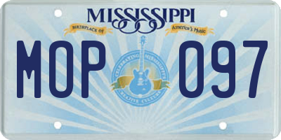 MS license plate MOP097