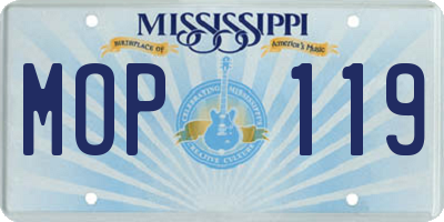 MS license plate MOP119
