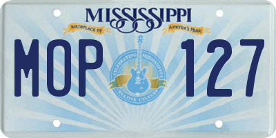 MS license plate MOP127