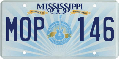 MS license plate MOP146