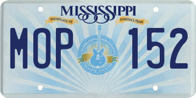 MS license plate MOP152