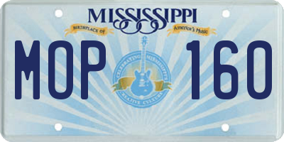 MS license plate MOP160