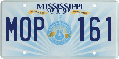 MS license plate MOP161