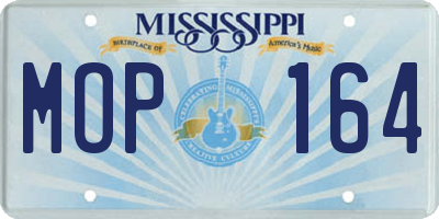MS license plate MOP164