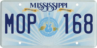 MS license plate MOP168