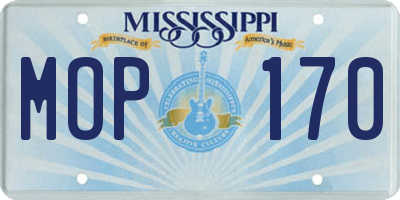 MS license plate MOP170
