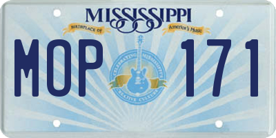 MS license plate MOP171