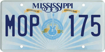 MS license plate MOP175