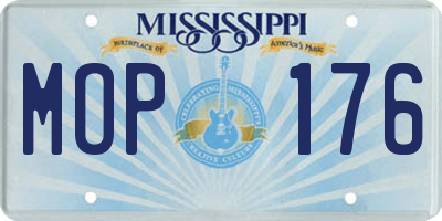 MS license plate MOP176