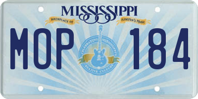 MS license plate MOP184
