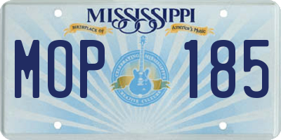MS license plate MOP185