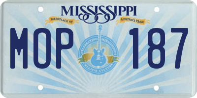 MS license plate MOP187