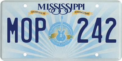 MS license plate MOP242