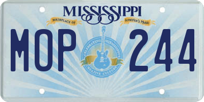 MS license plate MOP244