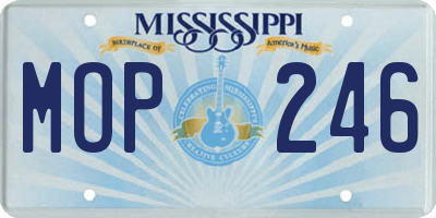 MS license plate MOP246