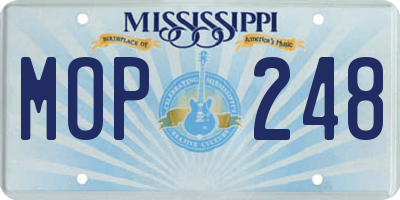 MS license plate MOP248
