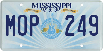 MS license plate MOP249