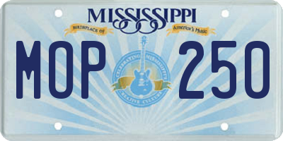 MS license plate MOP250