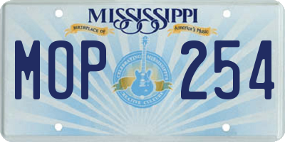 MS license plate MOP254