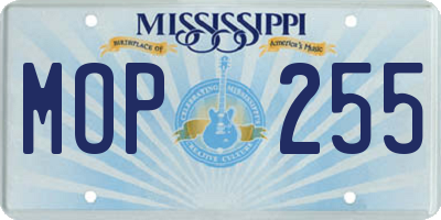MS license plate MOP255