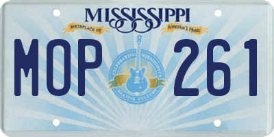 MS license plate MOP261