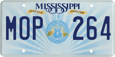 MS license plate MOP264