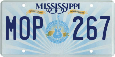 MS license plate MOP267