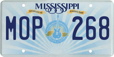 MS license plate MOP268