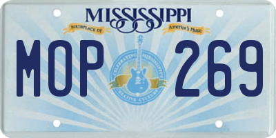 MS license plate MOP269