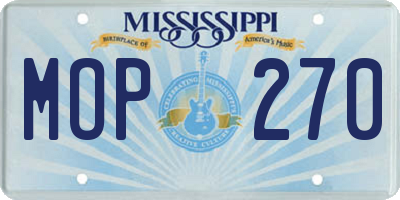 MS license plate MOP270