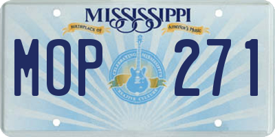 MS license plate MOP271