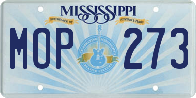 MS license plate MOP273