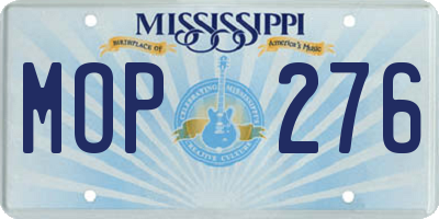 MS license plate MOP276