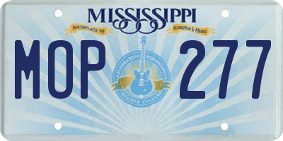 MS license plate MOP277