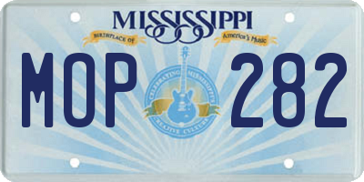 MS license plate MOP282